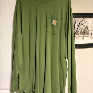Carhartt Olive Green Long Sleeve Pocket Shirt